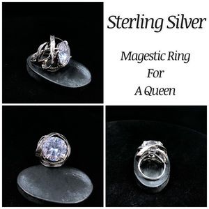 NWOT Sterling Silver AAA ex large CZ Ring